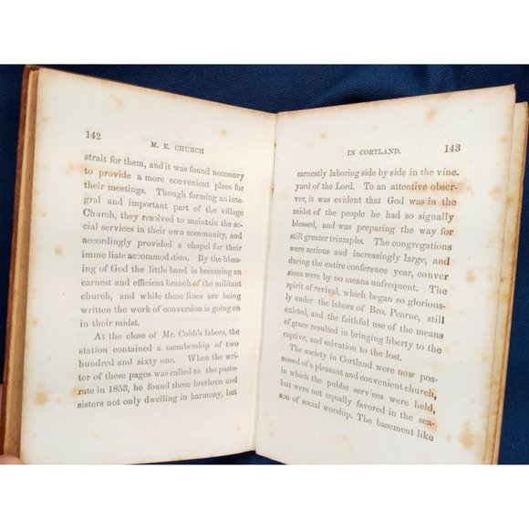 History Of The Methodist Episcopal Church Cortland New York Antique Book 1855 - Picture 5 of 9